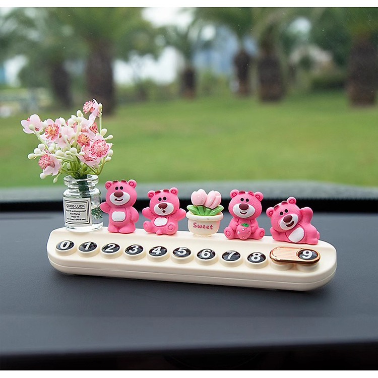 Biển Số Xe Tạm Thời Hình Gấu Dâu