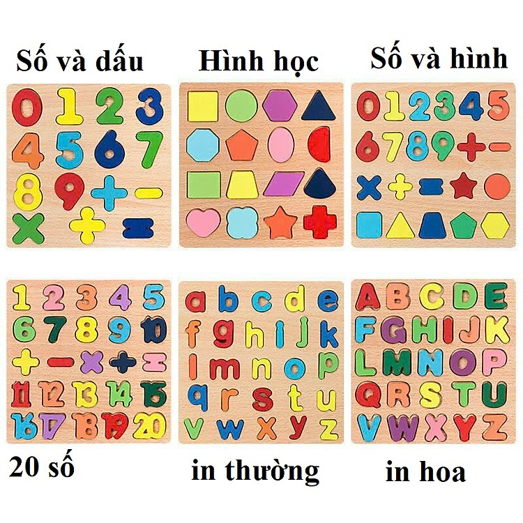 Mua Bảng Gỗ Nổi Vuông 20x20cm Cho Bé Chính hãng Giá rẻ - Hình ảnh 3