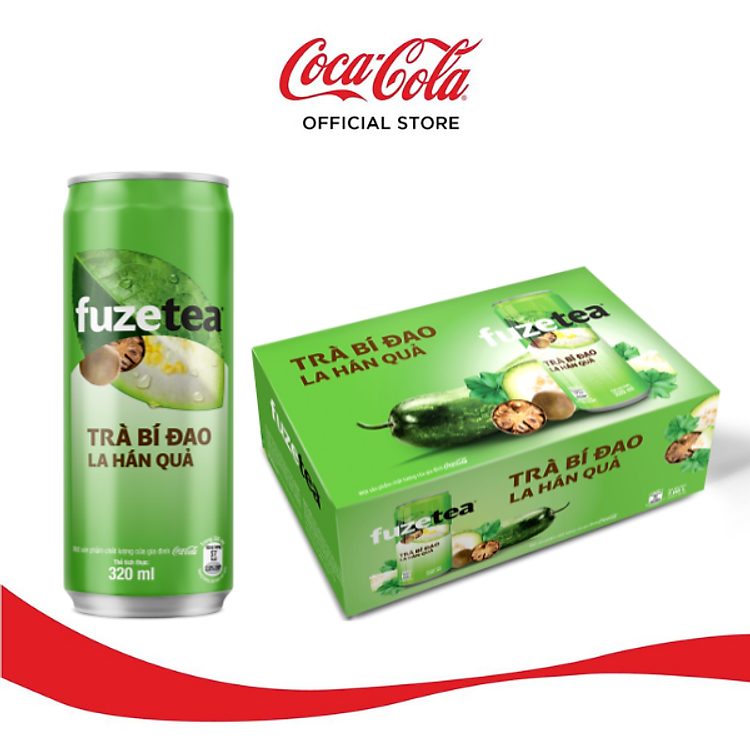 Thùng 24 lon Trà Bí Đao La Hán Quả Fuzetea Lon (320ml/lon x 24) Sale 10.10_TK