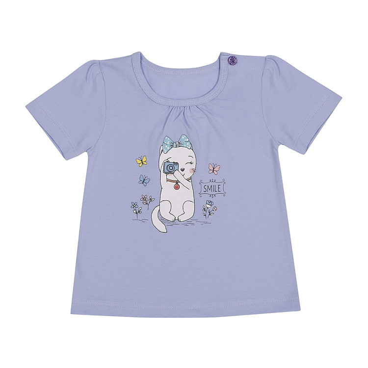 ÁO MÀU BÉ GÁI TAY NGẮN 1180- HELLO B&B (HÌNH IN NGẪU NHIÊN)