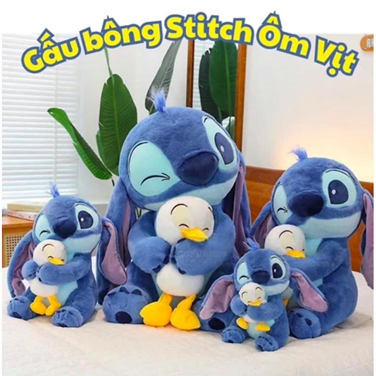 Thú Nhồi Bông Stitch Ôm Vịt - 40cm Chính hãng Ưu đãi - Hình ảnh 5