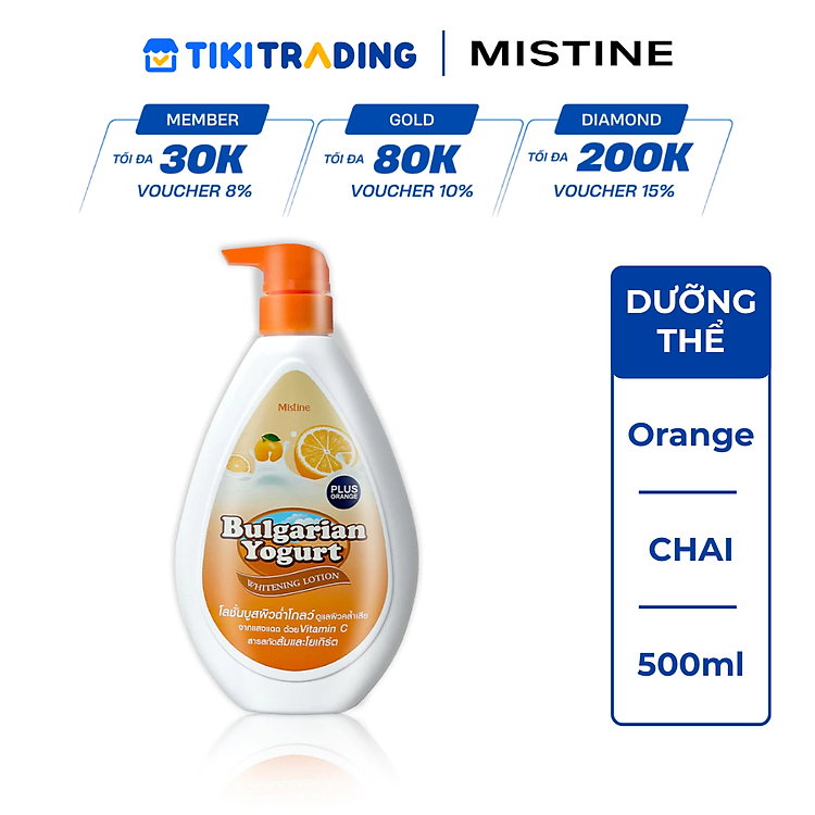 Dưỡng Thể Mistine Bulgarian Yogurt Plus Orange/Berry Whitening Lotion 500ml