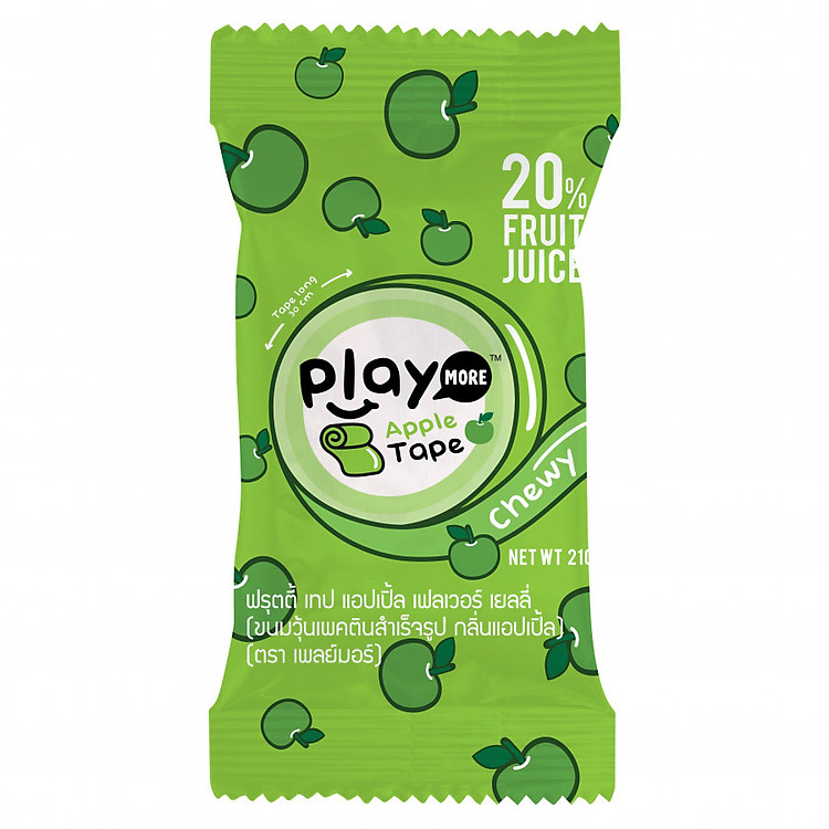 Kẹo dẻo cuộn Playmore vị táo 21g
