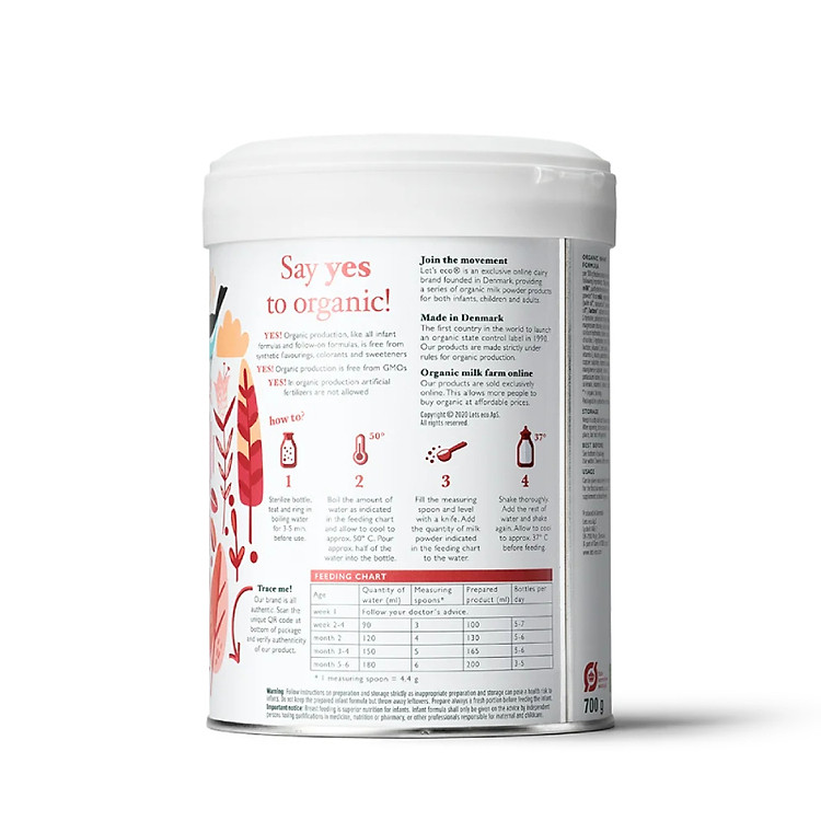 Sữa công thức hữu cơ Let's Eco 1 - Hình ảnh 3