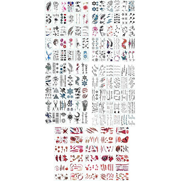 530 Hình Xăm Dán Tattoo Nam Thần Chết Mặt Trời Chữ Cái Vết Thương