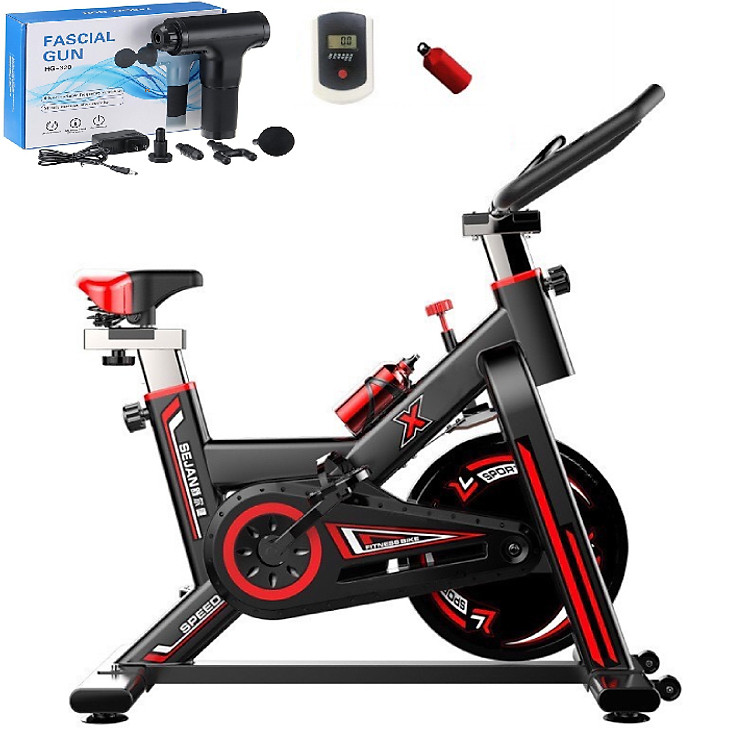 Xe đạp tập thể dục thể thao tại nhà đa năng thế hệ 4.0, khung thép chịu lực 250 kg sơn tĩnh điện 7 lớp, giảm mỡ tăng cơ tăng cường thể lực - tặng kèm máy mát xa 7 cấp độ + đồng hồ đo chỉ số + bình nước thể thao