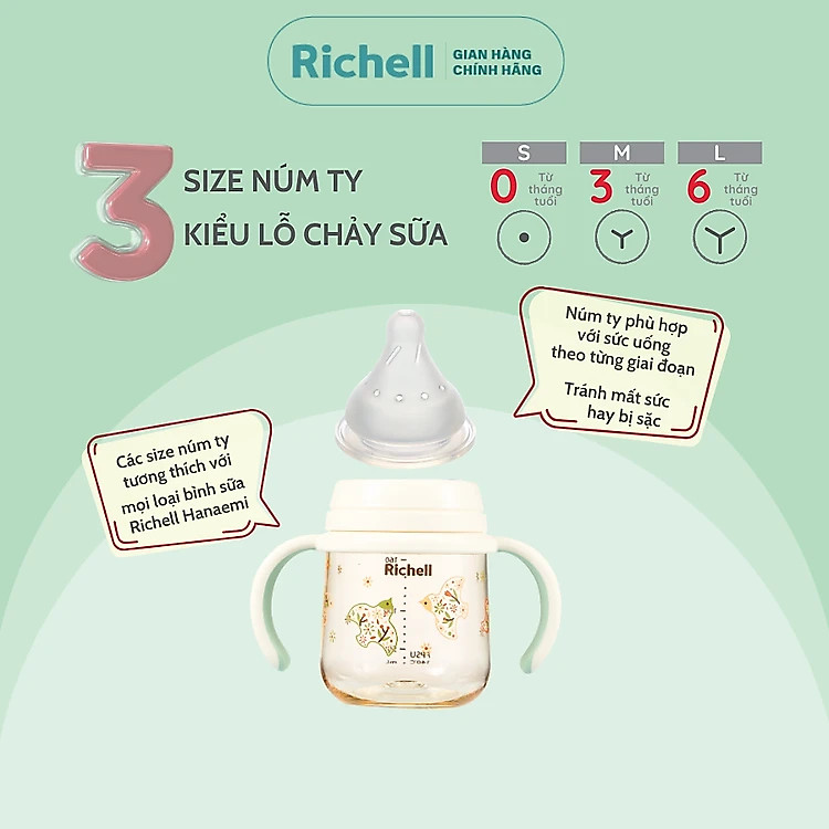 Núm ty Hanaemi Richell S/M/L - M Ưu đãi - Hình ảnh 5