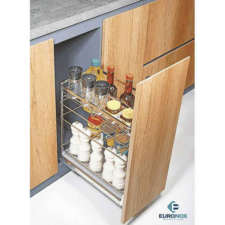 Giá chai lọ đa năng nan dẹt 3 tầng Inox bóng 3-Shelf Multi-Purpose Flat-bar Bottle Rack of Shiny Stainless Steel