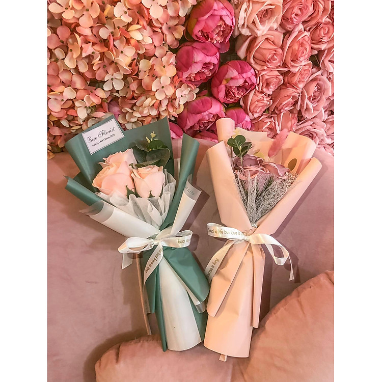 Bó hoa sáp 3 bông- hoa hồng