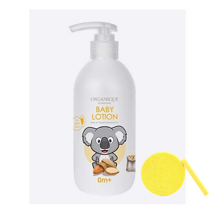 Sữa Dưỡng Da Dành Cho Bé Organique Baby Lotion (300ml) - Tặng Kèm Mút Rửa Mặt