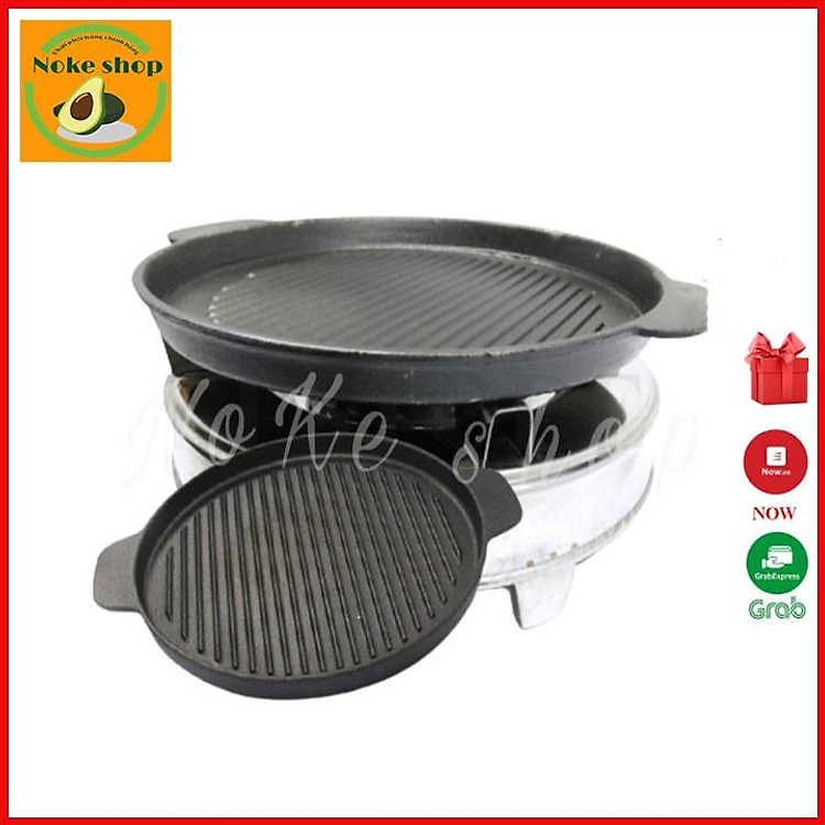 Bếp Cồn Inox Kèm Chảo Gang Nướng