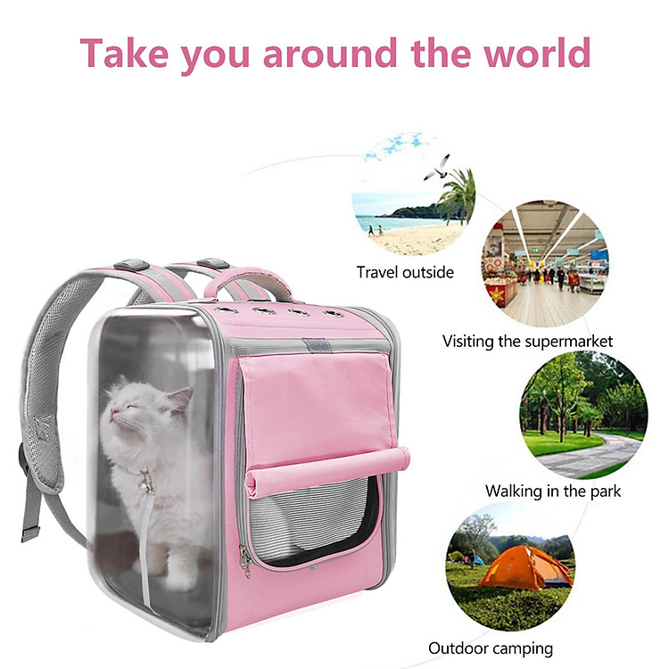 Pet Carrier Backpack Cat Dog Breathable Carry Bag for Outdoor Travel