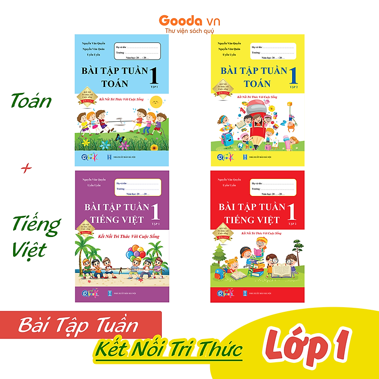 Combo Bài Tập Tuần Toán, Tiếng Việt Lớp 1 - Kết Nối Tri Thức (Tự Chọn Sách)