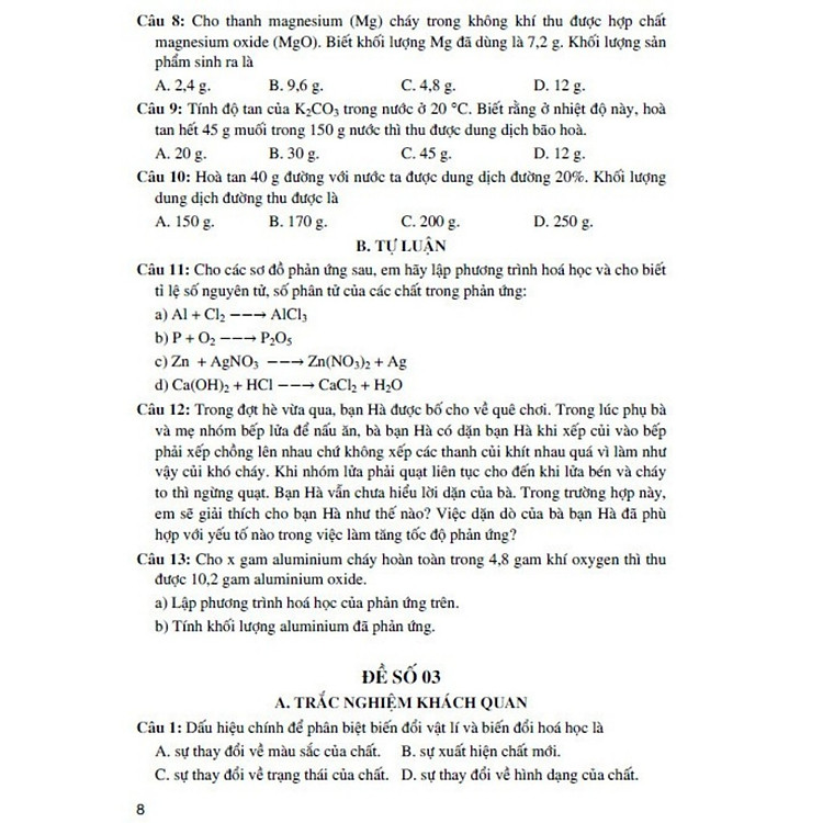 Tuyển Tập Đề Kiểm Tra Định Kì Khoa Học Tự Nhiên Lớp 8 - Ảnh 2