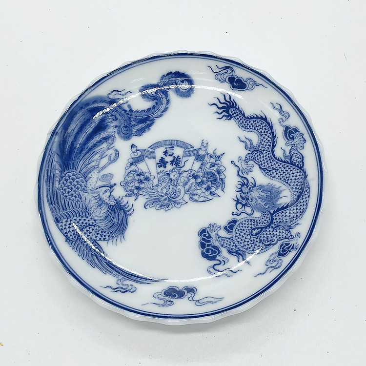 Đĩa đựng trầu cau xanh lam