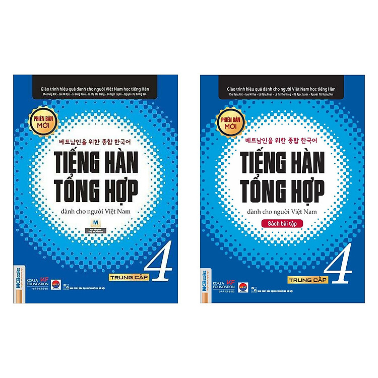 Combo Tiếng Hàn Tổng Hợp Dành Cho Người Việt Nam - Trung Cấp 4 (Bản ĐEN TRẮNG / Sách Gíao Khoa + Sách Bài Tập)