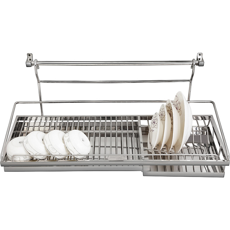Kệ sóng chén 1 tầng treo có khay inox 304 TOVASHU nhiều kích thước