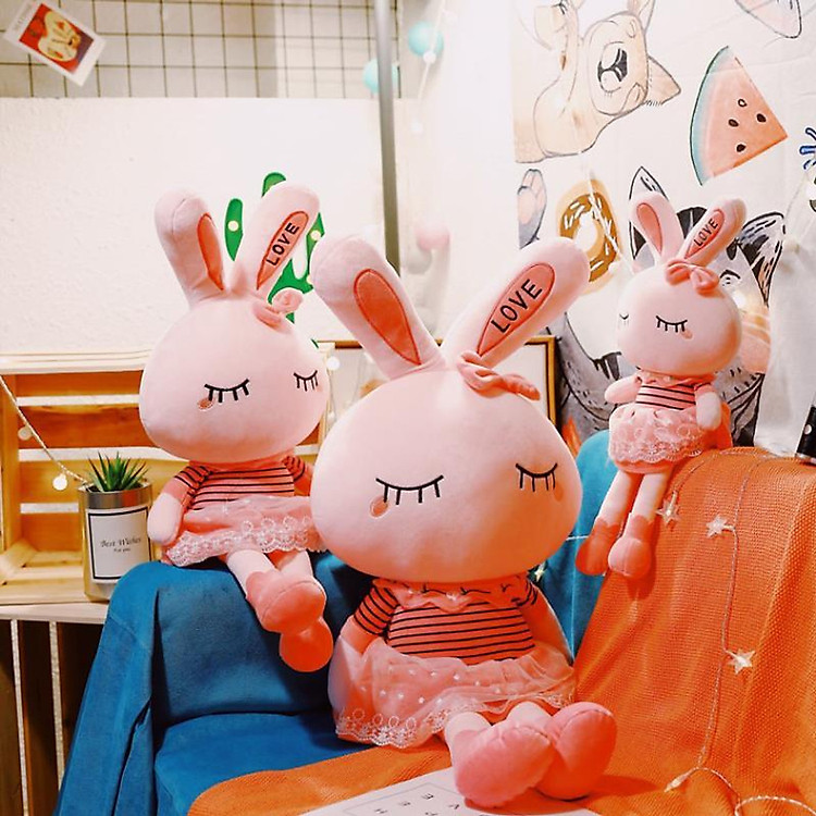 Gấu Bông Thỏ Hồng Tai Dài 45cm Chính hãng Giá rẻ - Hình ảnh 3