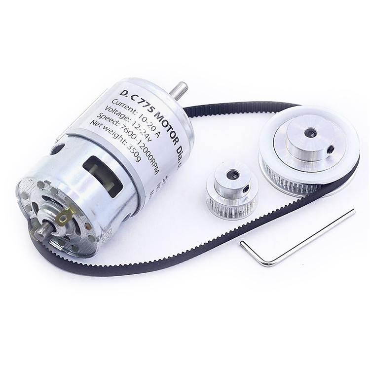 Combo Động Cơ 775 Trục Tròn Đơn 288W và Bộ Truyền Động