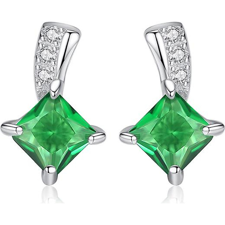 Bông tai nữ hàn quốc cá tính bằng bạc 925 ý đính đá cao cấp thật cho nữ B1462 Bảo Ngọc Jewelry