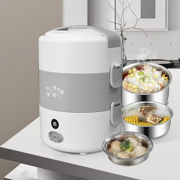 Nồi cơm điện mini đa năng 3 tầng khay inox 304 giữ nhiệt tốt