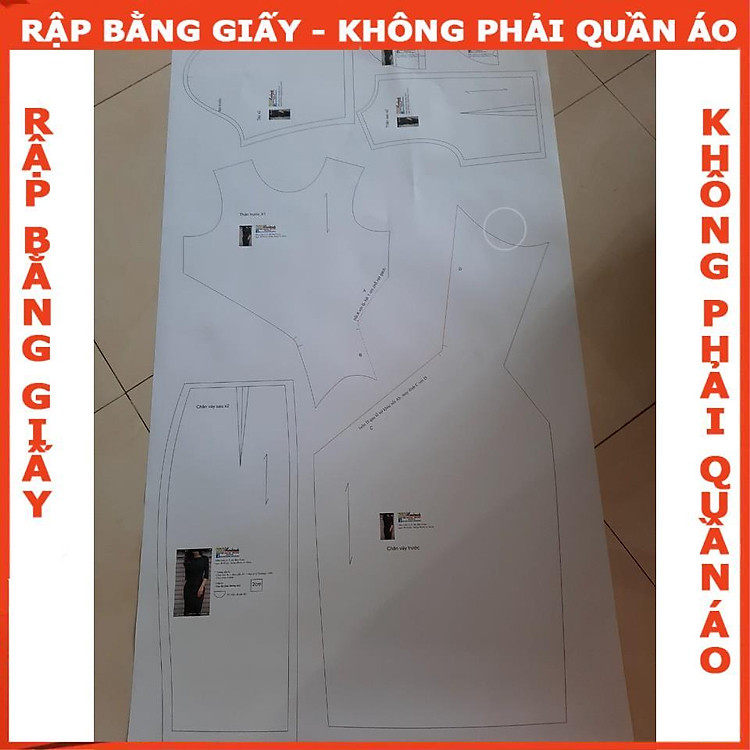 Rập đầm 7 mảnh tay dài mã 1141 - giấy A0 - Ảnh 5