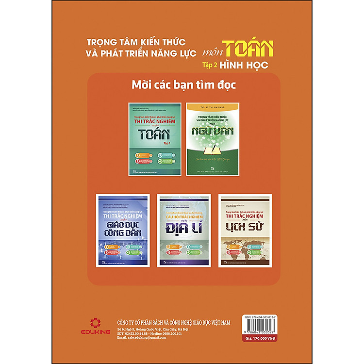 Trọng Tâm Kiến Thức Và Phát Triển Năng Lực Môn Toán Tập 2 - Hình Học - Ảnh 2