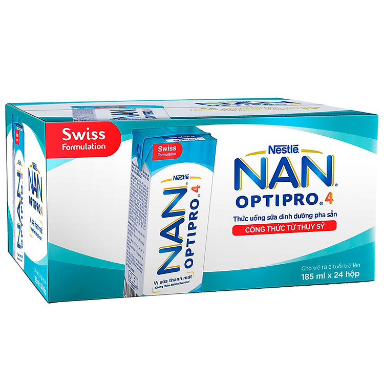 Thùng 6 Lốc Sữa Nước Nestlé NAN Optipro (185ml / Hộp)
