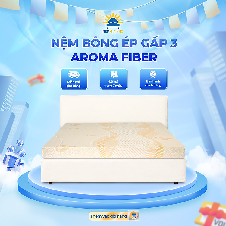 Nệm Bông Ép Aroma Fiber dày 5cm
