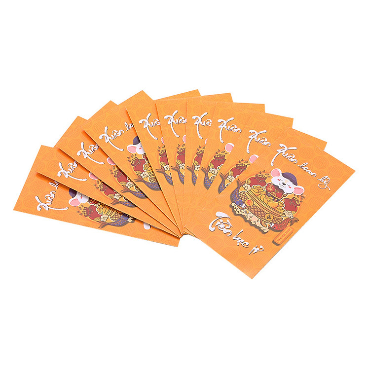 Xấp Bao Lì Xì Cao Cấp - Xuân Hoan Hỷ (10 Cái / Xấp)