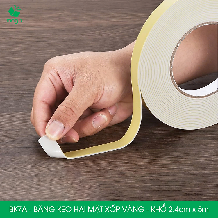 Băng Keo Xốp Hai Mặt BK7A (5 cuộn, khổ 2.4cm x 5m) - Ảnh 7