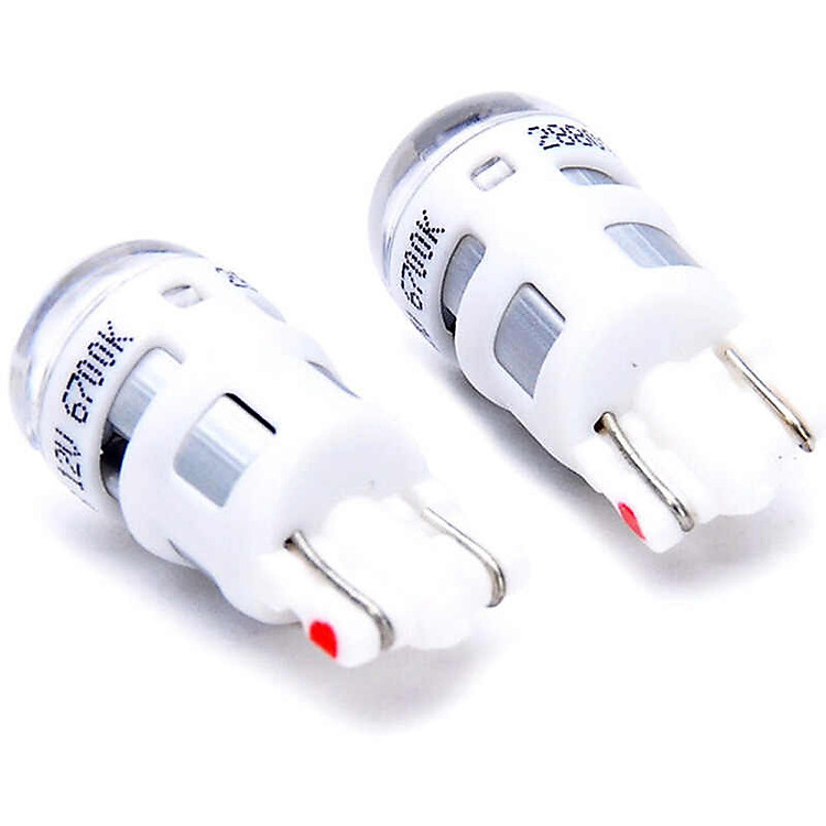 Bộ 2 bóng đèn LED T10 cho ô tô 12V thế hệ mới sáng hơn - Trắng