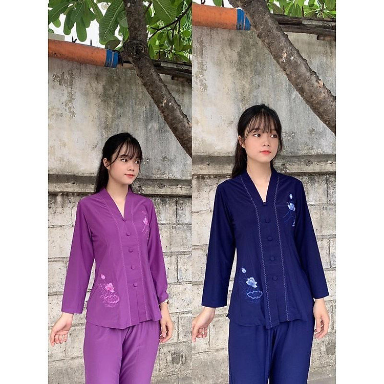 đồ lam đi chùa nữ bigsize, thời trang nữ, đồ bộ thun