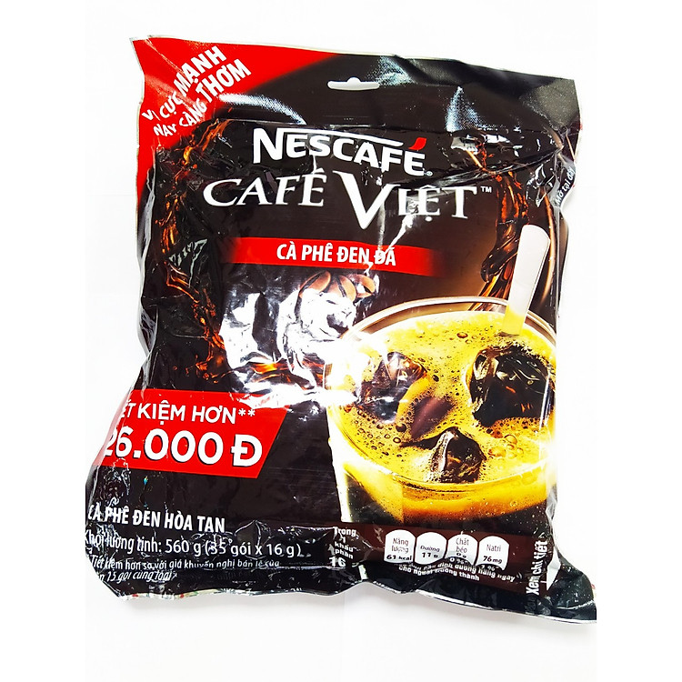 Cà Phê Đen Hòa Tan Nescafé Café Việt 35 Gói x 16g (Bao Bì Mới)
