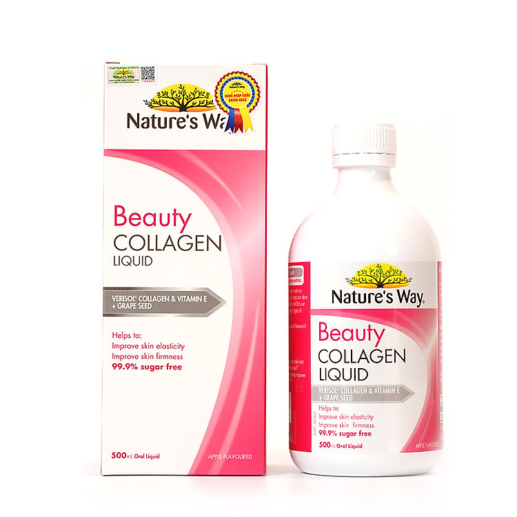 Collagen Dạng Nước Bổ Sung Collagen Thủy Phân Giúp Sáng Da Nature's Way Beauty Collagen Liquid 500ml