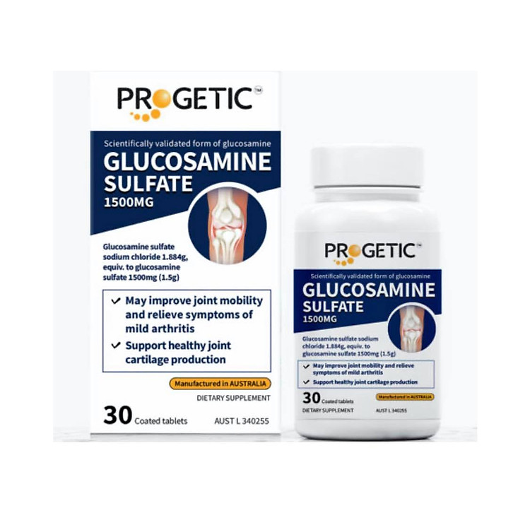 Thực Phẩm Chức Năng Progetic Glucosamine Sulfate 1500mg Hỗ Trợ Sức Khỏe Xương Khớp Người Lớn Date 04/2027