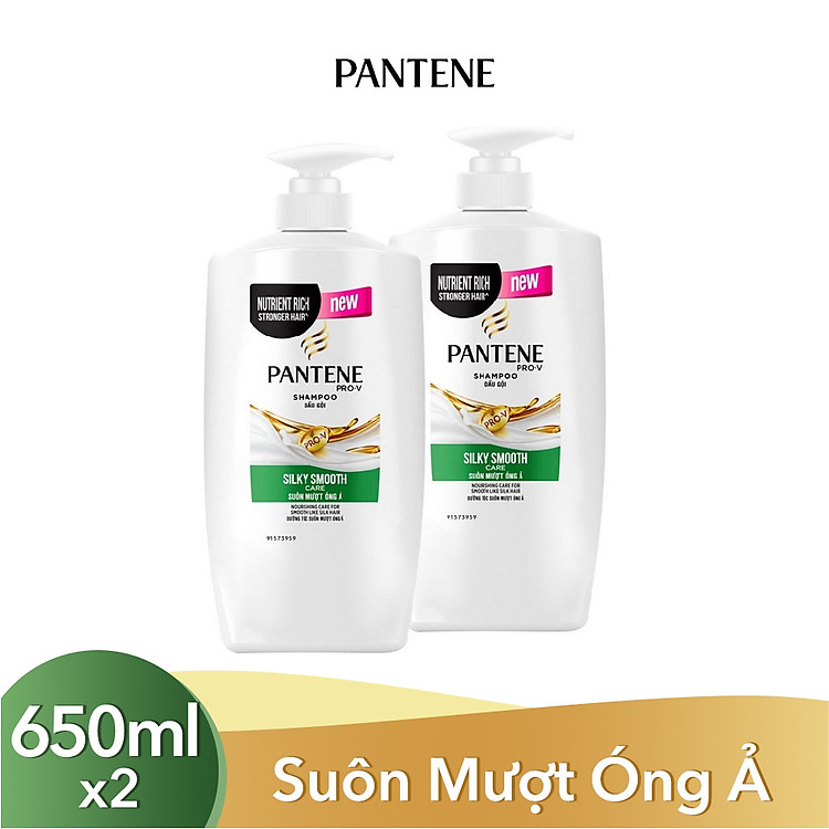Combo 2 Dầu Gội PANTENE Suôn Mượt Óng Ả 650g/650ml