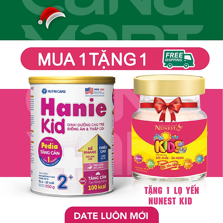 Mua tại Tiki: Nơi Sữa bột Nutricare Hanie Kid 2+ 850g Chính hãng, giá tốt