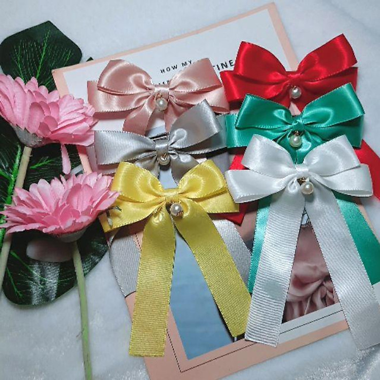 Kẹp tóc nơ cài búi buộc tóc hàn quốc bản to nhỏ dành cho tóc ngắn và tóc dài 0058