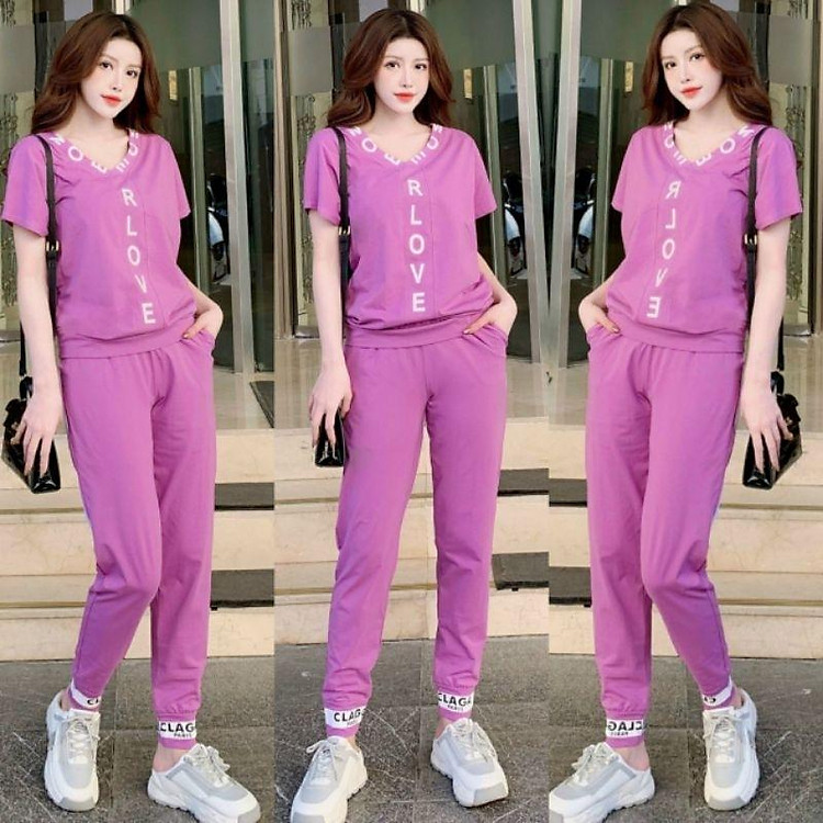 Sét đồ bộ thun nữ chữ love siêu hót mẫu mới đẹp có bigsize, sét bộ đi chơi mặc ơ nhà xinh xắn thời trang cao cấp