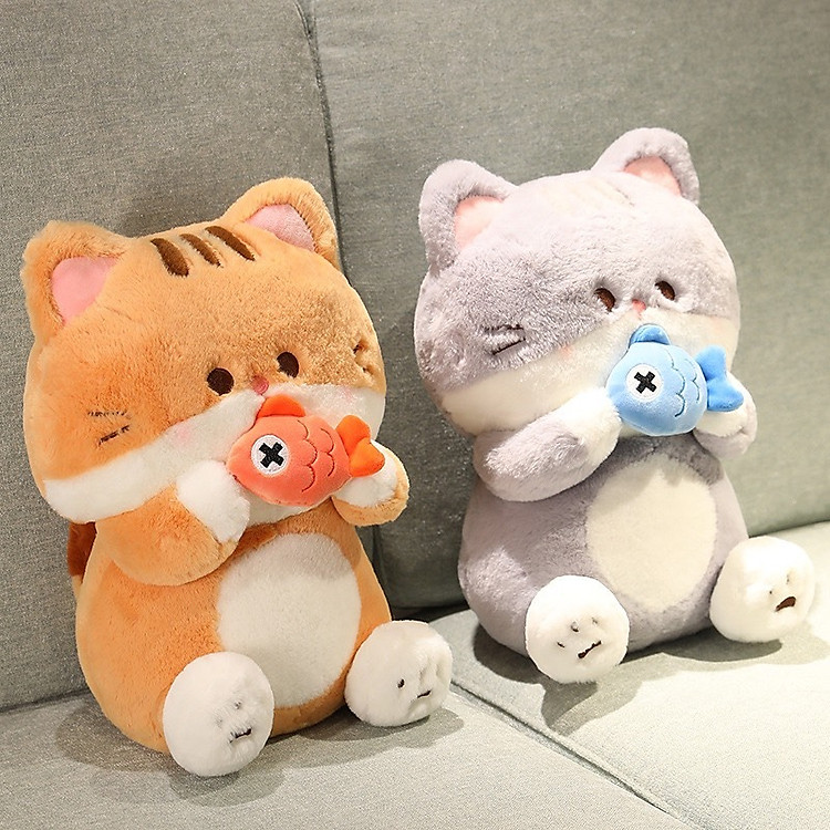 Gấu bông mèo ôm cá cao cấp Chính hãng Giá tốt - Hình ảnh 3