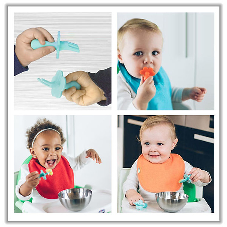 Bộ muỗng nĩa Grabease cho bé - Hồng Chính hãng Ưu đãi - Hình ảnh 5