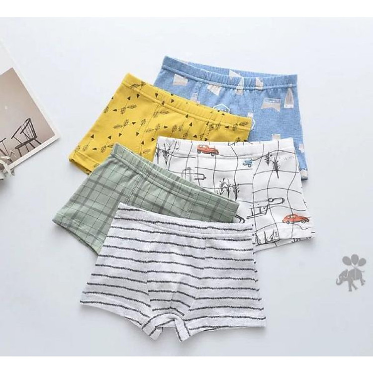 Set 5 quần lót đùi cho bé trai (hàng 100% coton ) hình tàu buồm