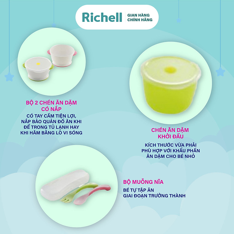 Bộ ăn dặm Richell Nhật Bản Chính hãng Giá rẻ - Hình ảnh 4