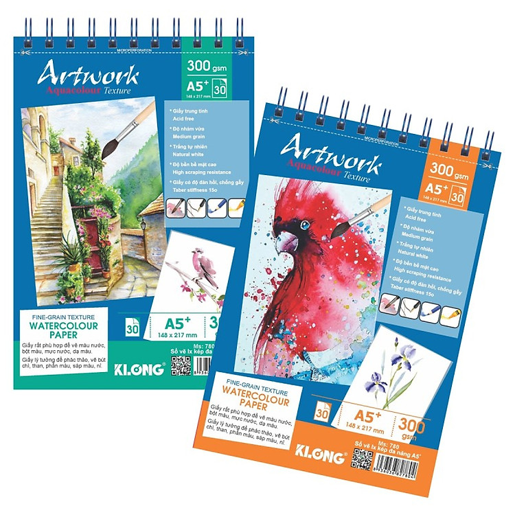 Sổ Vẽ Màu Nước KLONG Artwork A5 (30 tờ)