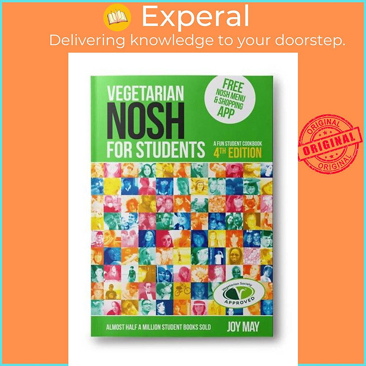 Sách - NOSH Vegetarian NOSH for Students - a fun student cookbook by Joy May (UK edition, paperback)