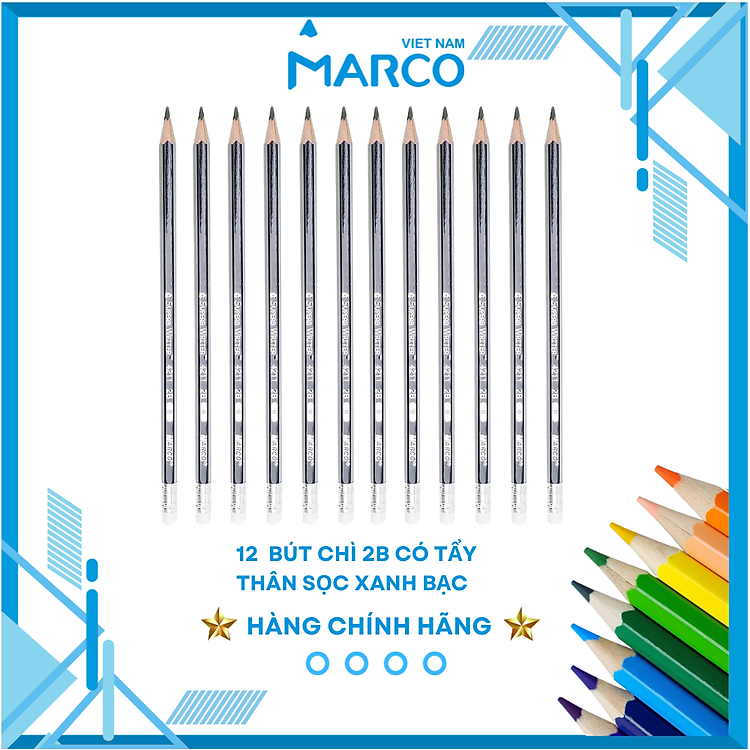 Hộp Bút Chì 2B Marco (12 chiếc)