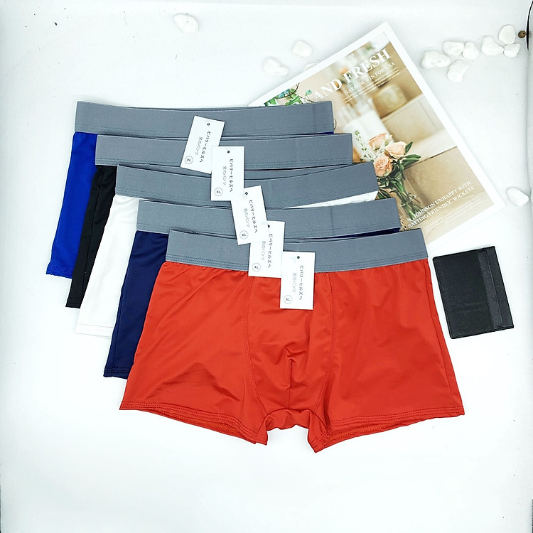 Set 5 Quần Sịp Đùi Nam Boxer Co Giãn 4 Chiều Chất Thun Lạnh Thoáng Mát Khử Mùi E Edward Adela