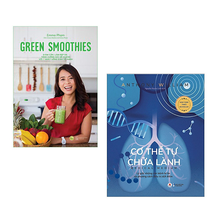 Combo 2 cuốn: Cơ Thể Tự Chữa Lành - Lý giải những căn bệnh bí ẩn và phương pháp điều trị dứt điểm + Green Smoothies - Giảm Cân, Làm Đẹp Da, Tăng Cường Sức Đề Kháng Với 7 Ngày Uống Sinh Tố Xanh( Kiến thức hấp dẫn làm đẹph)