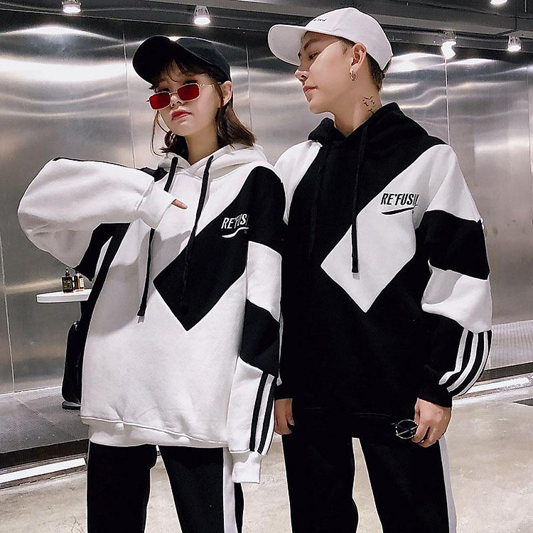 Áo Hoodie Cặp Đôi Có Mũ Dài Tay